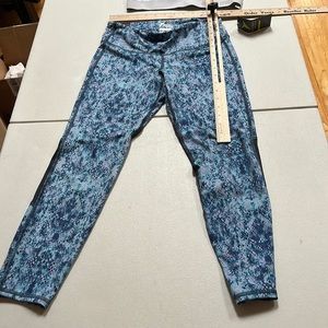 Old Navy size small blue print legging yoga pants key pocket NWT